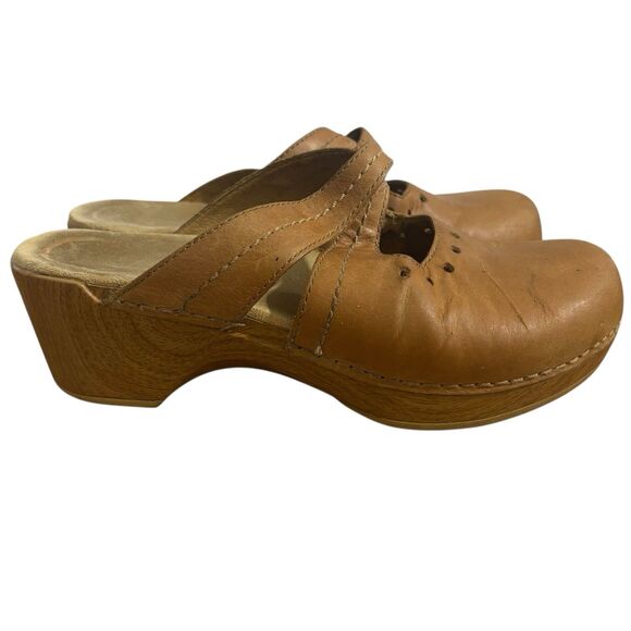 Dansko Tan Leather Mules - Picture 2 of 6